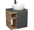 Тумба Bauedge Bau Dream Blackwood 60 правая, графит, раковина BAU Diamond D40, смеситель для раковины высокий Hotel Black черный SD4292 1