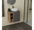 Тумба Bauedge Bau Dream Blackwood 60 правая, графит, раковина BAU Diamond D40, смеситель для раковины высокий Hotel Black черный SD4292 10