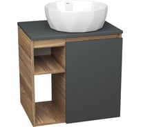 Тумба Bauedge Bau Dream Blackwood 60 правая, графит, раковина BAU Diamond D40 SD4288