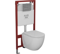 Комплект 6 в 1 Bauedge KLUDI инсталляция KLUDI с клавишей смыва, хром глянцевый, унитаз подвесной безободковый Bau SinteSi EVI, быстросъемное тонкое сиденье Rak80000-RAK80010-SIN-TS-EVI-151