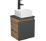 Тумба Bauedge Bau Dream Blackwood 35 с ящиком, графит, раковина BAU Mini 24х24, смеситель для раковины высокий Hotel Black, черный SD4005 1