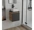 Тумба Bauedge Bau Dream Blackwood 35 с ящиком, графит, раковина BAU Mini 24х24, смеситель для раковины высокий Hotel Black, черный SD4005 7