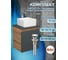 Тумба Bauedge Bau Dream Blackwood 35 с ящиком, графит, раковина BAU Mini 24х24, смеситель для раковины высокий, выпуск клик-клак, хром SD4007 2