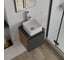Тумба Bauedge Bau Dream Blackwood 35 с ящиком, графит, раковина BAU Mini 24х24, смеситель для раковины высокий, выпуск клик-клак, хром SD4007 8