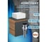 Тумба Bauedge Bau Dream Blackwood 35 с ящиком, графит, раковина BAU Mini 24х24, смеситель для раковины высокий Hotel Black, черный, выпуск клик-клак, черный SD4009 2