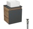 Тумба Bauedge Bau Dream Blackwood 35 с ящиком, графит, раковина BAU Mini 24х24, выпуск клик-клак, черный SD4004 1