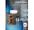 Тумба Bauedge Bau Dream Blackwood 60 правая, графит, раковина BAU Dream круглая D41, смеситель для раковины высокий Hotel Black, черный, выпуск клик клак черный SD4242 4