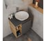 Тумба Bauedge Bau Dream Blackwood 60 правая, графит, раковина BAU Dream D43, смеситель для раковины высокий Hotel Still, нержавеющая сталь, выпуск клик клак, SD4259 10