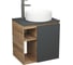 Тумба Bauedge Bau Dream Blackwood 60 правая, графит, раковина BAU Dream круглая D41, смеситель для раковины высокий Hotel Still, нержавеющая сталь SD4239 1