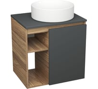 Тумба Bauedge Bau Dream Blackwood 60 правая, графит, раковина BAU Dream круглая D41 SD4234