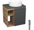Тумба Bauedge Bau Dream Blackwood 60 правая, графит, раковина BAU Dream круглая D41, выпуск клик клак хром SD4235 1