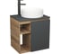 Тумба Bauedge Bau Dream Blackwood 60 правая, графит, раковина BAU Dream круглая D41, смеситель для раковины высокий Hotel Black черный SD4238 1