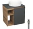 Тумба Bauedge Bau Dream Blackwood 60 правая, графит, раковина BAU Dream круглая D41, выпуск клик клак белый SD4236 1
