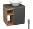 Тумба Bauedge Bau Dream Blackwood 60 правая, графит, раковина BAU Dream D43, выпуск клик клак хром SD4253 1
