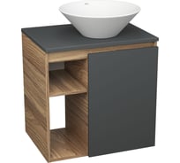 Тумба Bauedge Bau Dream Blackwood 60 правая, графит, раковина BAU Dream D43 SD4252