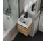 Тумба Bauedge Bau Dream Blackwood 35 с ящиком, раковина BAU Cerama Mini, белая, смеситель Hotel Black, черный, выпуск клик-клак черный SD4405 8