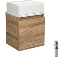 Тумба Bauedge Bau Dream Blackwood 35 с ящиком, раковина BAU Cerama Mini, белая, выпуск клик-клак белый SD4401