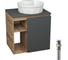 Тумба Bauedge Bau Dream Blackwood 60 правая, графит, раковина BAU Element Cristal D40, белая, выпуск клик клак белый SD4331 1