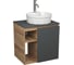 Тумба Bauedge Bau Dream Blackwood 60 правая, графит, раковина BAU Element Cristal D40, белая, смеситель Hotel Dream, нерж. сталь SD4328 1