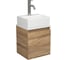 Тумба Bauedge Bau Dream Blackwood 35 с ящиком, раковина BAU Cerama Mini, белая, смеситель Hotel Dream, нерж. сталь SD4398 1