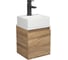 Тумба Bauedge Bau Dream Blackwood 35 с ящиком, раковина BAU Cerama Mini, белая, смеситель Hotel Black, черный SD4397 1
