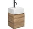 Тумба Bauedge Bau Dream Blackwood 35 с ящиком, раковина BAU Cerama Mini, белая, смеситель Hotel Dream Black, нерж. сталь, черный SD4399 1