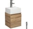 Тумба Bauedge Bau Dream Blackwood 35 с ящиком, раковина BAU Cerama Mini, белая, смеситель Hotel Still, нерж. сталь, выпуск клик-клак, хром SD4403 1