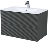 Тумба с умывальником подвесная IDDIS Bild 80 см, темно-серый BIL80G0i95K