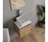 Тумба Bauedge Bau Dream Blackwood 35, раковина BAU Mini 24х24, смеситель для раковины высокий Hotel Still, нержавеющая сталь, выпуск клик-клак, белый SD3008 8
