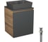 Тумба Bauedge Bau Dream Blackwood 50 графит, раковина BAU Cerama 48х37 темно-серая матовая, выпуск клик-клак хром SD4184 1