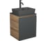 Тумба Bauedge Bau Dream Blackwood 50 графит, раковина BAU Cerama 48х37 темно-серая матовая, смеситель Hotel Dream Black, нерж. сталь, черный SD4183 1
