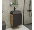 Тумба Bauedge Bau Dream Blackwood 50 графит, раковина BAU Cerama 48х37 темно-серая матовая, смеситель Hotel Dream Black, нерж. сталь, черный SD4183 7