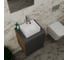 Тумба Bauedge Bau Dream Blackwood 50 графит, раковина BAU Cerama Mini белая, смеситель Hotel Dream, нерж. сталь, выпуск клик-клак, белый SD4205 8