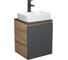 Тумба Bauedge Bau Dream Blackwood 50 графит, раковина BAU Cerama 48х37 белая, смеситель Hotel Black, черный SD4167 1