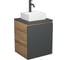 Тумба Bauedge Bau Dream Blackwood 50 графит, раковина BAU Cerama Mini белая, смеситель Hotel Dream Black, нерж. сталь, черный SD4197 1