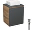 Тумба Bauedge Bau Dream Blackwood 50 графит, раковина BAU Cerama Mini белая, выпуск клик-клак черный SD4200 1