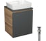 Тумба Bauedge Bau Dream Blackwood 50 графит, раковина BAU Cerama 48х37 белая, выпуск клик-клак черный SD4172 1