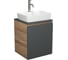 Тумба Bauedge Bau Dream Blackwood 50 графит, раковина BAU Cerama 48х37 белая, смеситель Hotel Dream, нерж. сталь SD4168 1