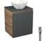 Тумба Bauedge Bau Dream Blackwood 50 графит, раковина BAU Crystal 40х40, выпуск клик-клак, хром SD4092 1