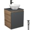 Тумба Bauedge Bau Dream Blackwood 50 графит, раковина BAU Crystal 40х40, смеситель для раковины высокий Hotel Black, черный, выпуск клик-клак, черный SD4099 1
