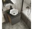 Тумба Bauedge Bau Dream Blackwood 50 графит, раковина BAU Crystal 40х40, смеситель для раковины высокий Hotel Black, черный, выпуск клик-клак, черный SD4099 8