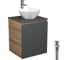 Тумба Bauedge Bau Dream Blackwood 50 графит, раковина BAU Crystal 40х40, смеситель для раковины высокий Hotel Still, нержавеющая сталь, выпуск клик-клак, хром SD4097 1