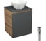 Тумба Bauedge Bau Dream Blackwood 50 графит, раковина BAU Crystal 40х40, выпуск клик-клак, черный SD4094 1