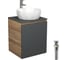 Тумба Bauedge Bau Dream Blackwood 50 графит, раковина D40, смеситель, нержавеющая сталь, выпуск клик-клак, хром SD4106 1