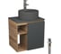 Тумба Bauedge Bau Dream Blackwood 60 правая, графит, раковина BAU Element D41, темно-серая, смеситель Hotel Still, нерж. сталь, выпуск клик клак белый SD4320 1