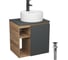 Тумба Bauedge Bau Dream Blackwood 60 правая, графит, раковина BAU Element D40, белая, смеситель Hotel Black, черный, выпуск клик клак черный SD4307 1