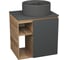 Тумба Bauedge Bau Dream Blackwood 60 правая, графит, раковина BAU Element D41, темно-серая SD4311 1
