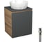 Тумба Bauedge Bau Dream Blackwood 50 графит, раковина BAU Diamond D40, выпуск клик-клак, белый SD4102 1