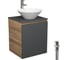 Тумба Bauedge Bau Dream Blackwood 50 графит, раковина BAU Dream D43, смеситель для раковины высокий Hotel Still, нержавеющая сталь, выпуск клик-клак, белый SD4071 1
