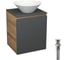 Тумба Bauedge Bau Dream Blackwood 50 графит, раковина BAU Dream D43, выпуск клик-клак, хром SD4065 1